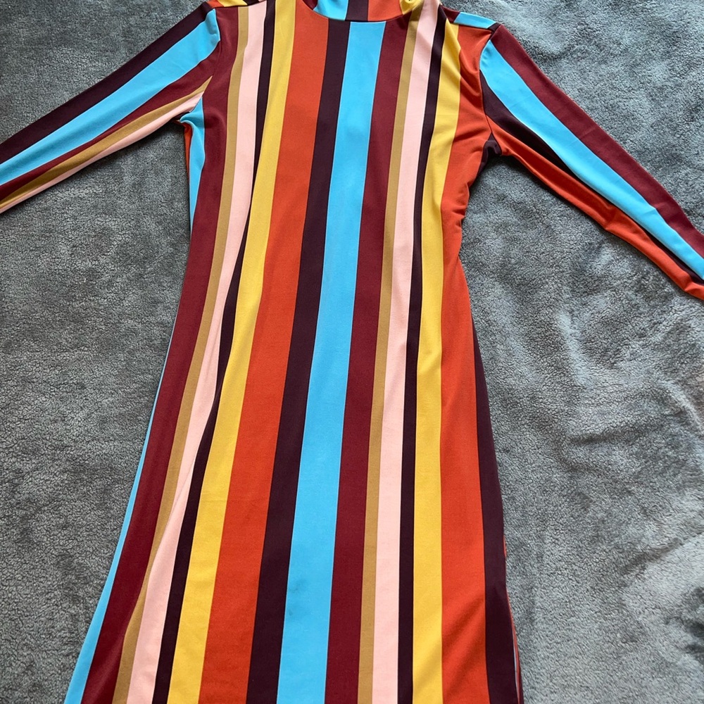 Long sleeve multicolor dress
